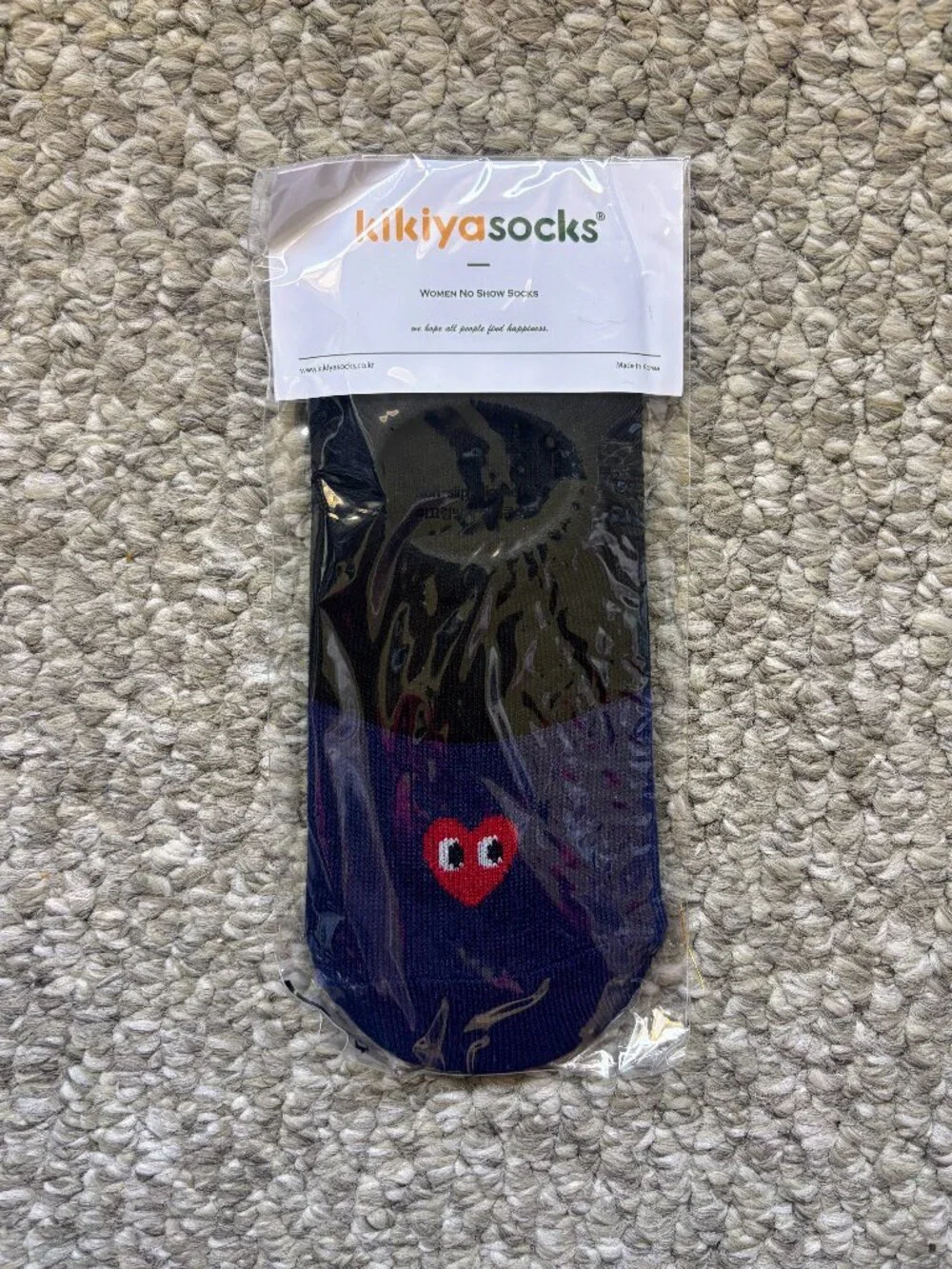 Kikiya Heart Character No-Show Women's Socks from Korea